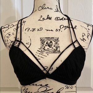 Express Black Mesh Strappy Bra